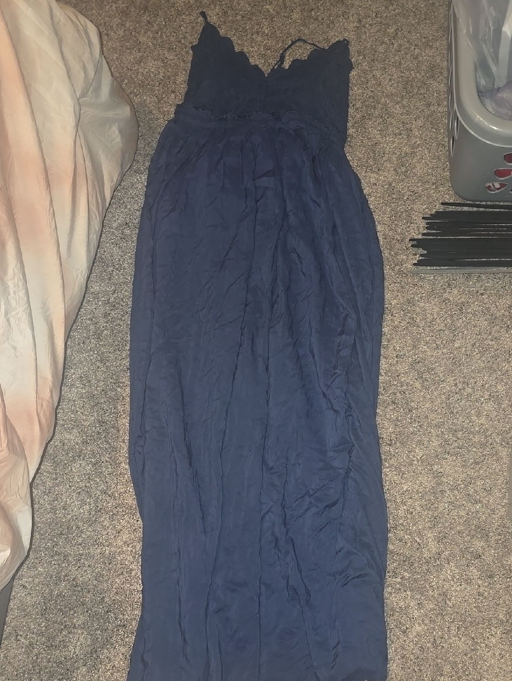 ⭐️Wishlist Navy Blue Maxi Dress with Lace Bodice